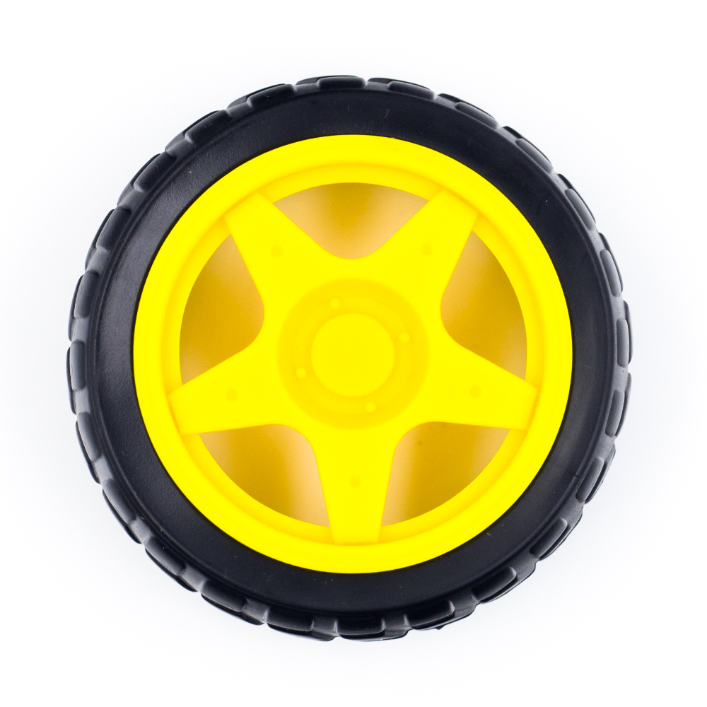 65mm Robot Wheel for BO Motors Rytronics Side View