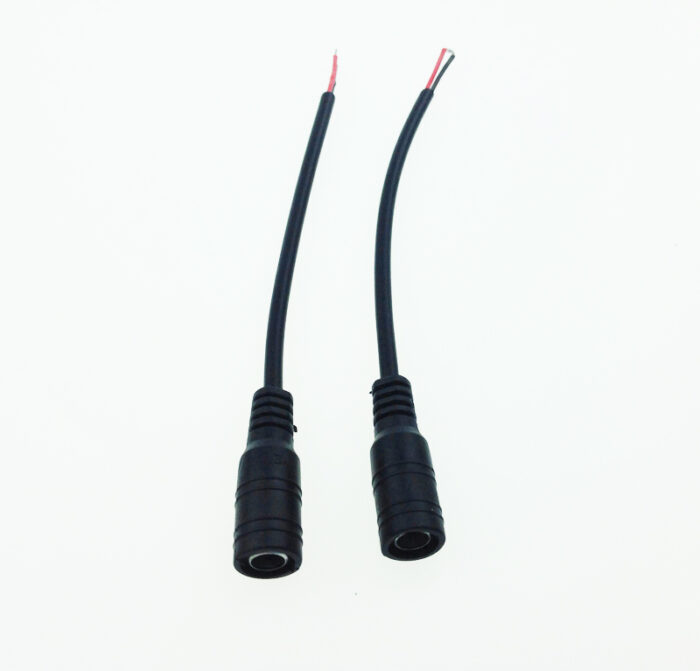 2Pcs 5mm DC Jack female Connector with cable. Cable Length: 10 cm  Universal design  Flexible and long lasting 