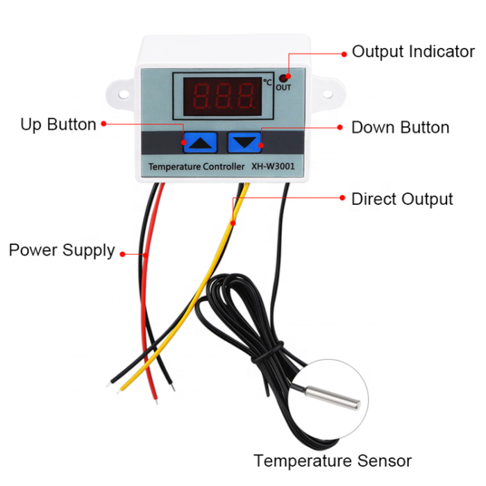 XH-W3001 DC 12V 120W Digital Microcomputer Thermostat Switch