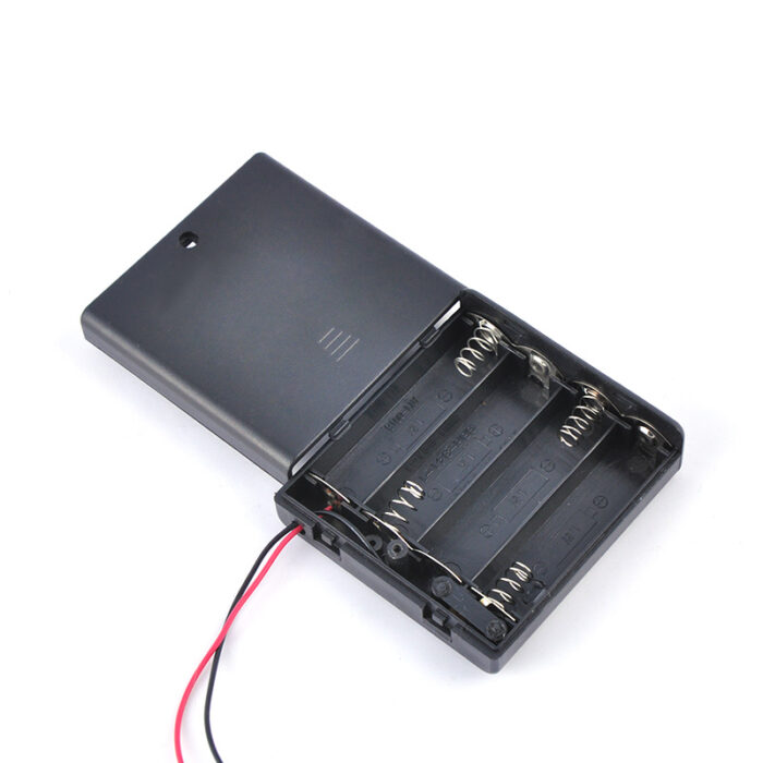 Plastic Covered Battery Cell Holder For 4 X AA Battery with On/Off Switch - Image 3