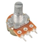 100K Rotary potentiometer round shaft handle 3 pin - Image 2