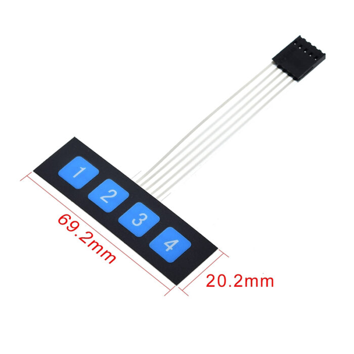 This DC 12V 4×4 Matrix Keypad Membrane Switch is a high-quality soft-touch feeling button keypad with 100 million life-stroke lifespans and good resistance to environmental conditions. This DC 12V 4×4 Key Matrix Membrane Switch Keypad is a high-quality product at a very low cost for your application needs.