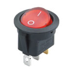 10A 250V AC SPDT ON-OFF Round Rocker Switch with Light
