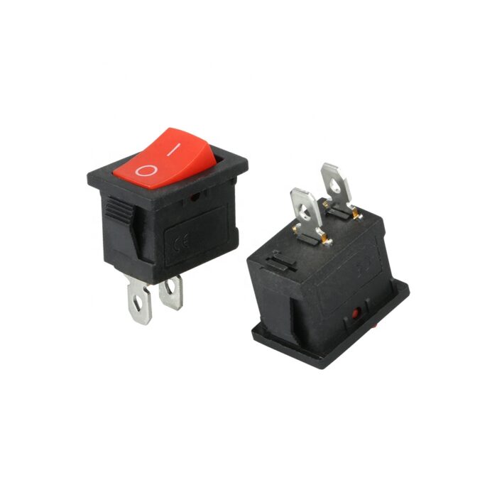 3A 250V AC SPST ON-OFF Mini Rocker Switch Red