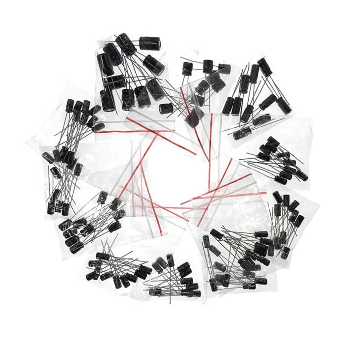 120 Pcs Electrolytic CapacitorAssortment Set Package 12 Values x 10pcs 16V 25V 50V
