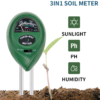 Three-Way Soil Meter For Moisture, Light Intensity, and pH Testing Meter