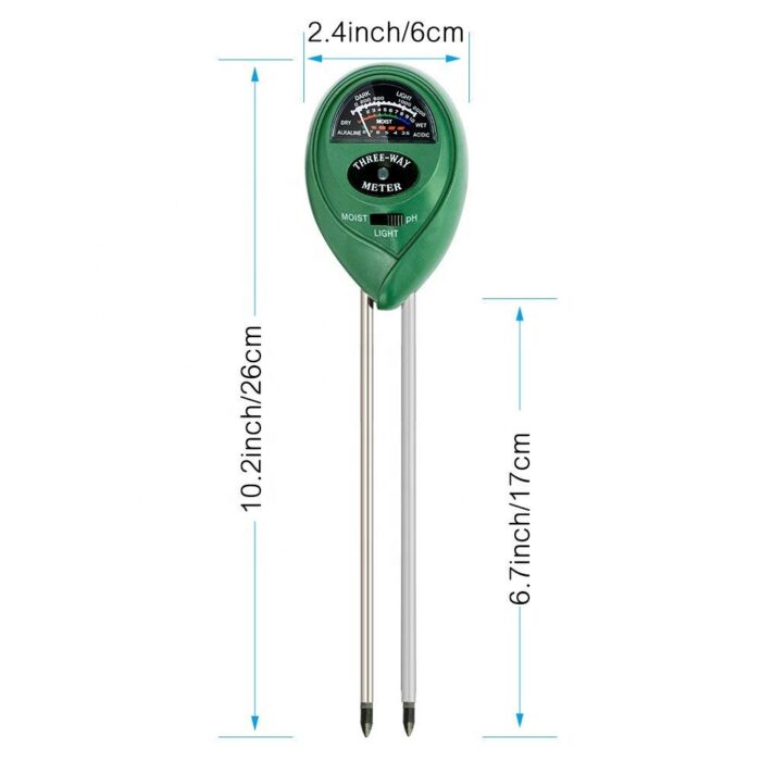 Three-Way Soil Meter For Moisture, Light Intensity and pH Testing Meter - Image 4