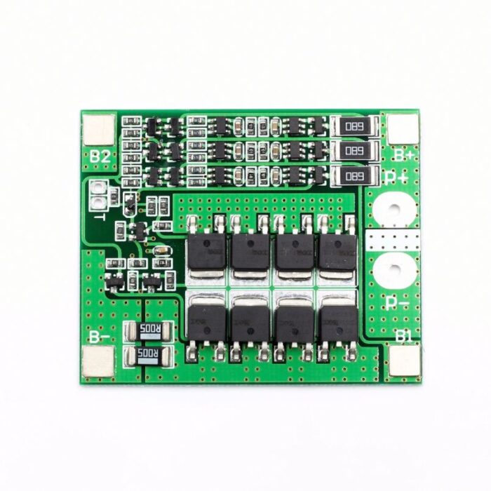 This is 3S 12V 25A 18650 Lithium Battery Protection Board 11.1V 12.6V High Current With Balanced Circuit Over Charge Over-Discharge Over Current And Short Circuit Protection Function. Board charging and discharging are the same port, the board includes the balanced circuit. When the charge balance, the board will be a bit warm, even after disconnecting the charger, some are still in the balance, will continue to warm for a while until below the equilibrium break threshold. The protection board cannot be used for iron lithium polymer battery (for other batteries, no matter what material, as long as the overvoltage and put voltage can be used for cutting), electric finish machinery, electric bicycle batteries, car, and motorcycle starter battery protection. Applicable to the following products (within rated power): Electric drill, 775 motors (6A-10A), small power inverter, small power vacuum massager battery, LED lamp, 12V standby power electronic products, 12V120W car washing pump, battery, solar street lamp monitoring standby power supply, and other products. Rated current can’t over 25A, it can’t exceed 50A per 0.5 seconds. Specifications : Overcharge voltage range: 4.25-4.35v + 0.05v. Overdischarge voltage range: 2.3-2.7v + 0.05v. Operating current: 0 – 25A. Operating temperature: -40 – +50℃. Instantaneous current: 35 – 40A. Storage condition: -40 – +80℃. Quiescent current: less than 30uA. Balance current: about 40 – 50mA. Effective life: more than 30000 hours. Internal resistance: less than 100m ohm. Short-circuit protection: protection, delayed self recovery. Package includes: 1 x 3S 12V 18650 lithium battery protection board.