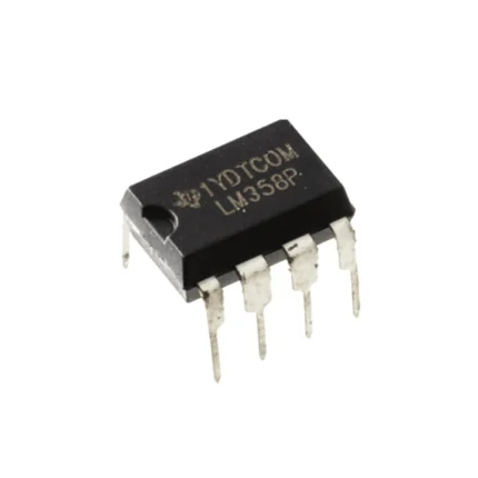 These devices consist of two independent, high-gain, frequency-compensated operational amplifiers designed to operate from a single supply over a wide range of voltages. Operation from split supplies also is possible if the difference between the two supplies is 3 V to 32 V, and VCC is at least 1.5 V more positive than the input common-mode voltage. The low supply-current drain is independent of the magnitude of the supply voltage. Note: Product may vary from images shown in terms of brand name according to the availability. Features: Wide supply voltage ranges Low supply-current drain independent of supply voltage Common-mode input voltage range includes ground, allowing direct sensing near ground Low input bias and offset parameters Internal frequency compensation Applications: Sensing & Instrumentation, Communications & Networking, Audio. Package Includes: 1 x LM358P PDIP-8 High Gain Operational Amplifier