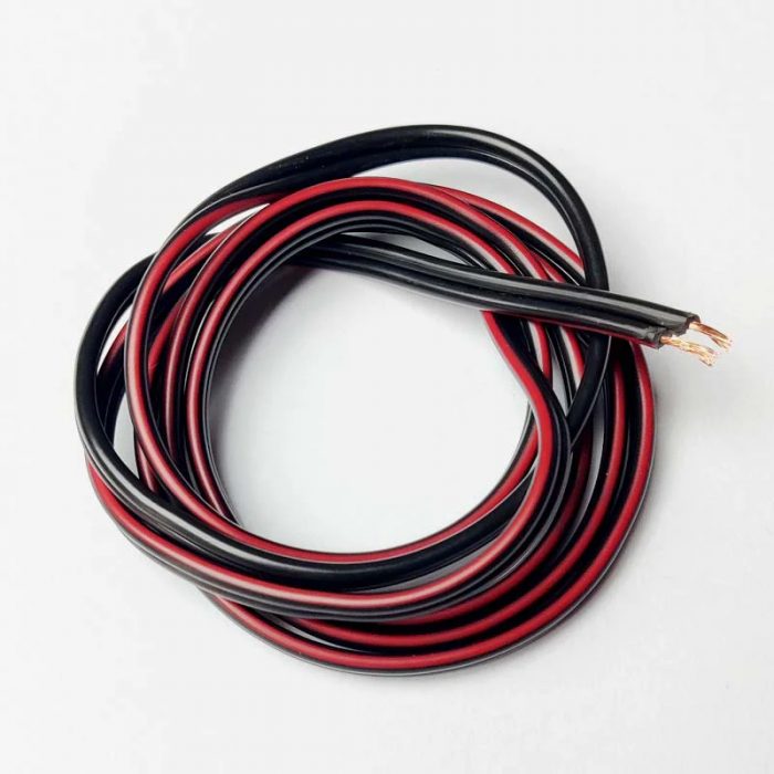 No. of Strands (SWG):14/36 [14 strands wire in 1 core] Area(Sqmm): 0.41 Color: Red and Black Wire Cr. At 20ºC Ω/Km: 16.71 and @34ºC Rd:1.41 (C.R) TP:1.14 (C.R) Maximum (single length / Quantity):50Mts Color: Black with red line
