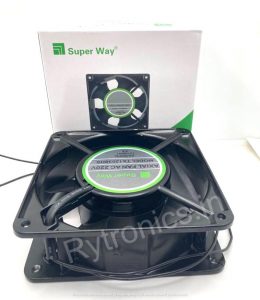 120x120x38mm AC 220V Cooling Fan (Black) Metal Body [High Quality] - Image 2
