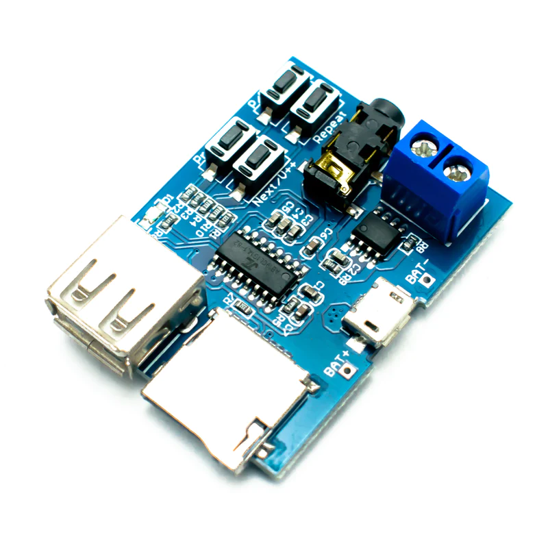 Non-Destructive MP3 Decoding Board with Self-Powered TF Card U Disk Decoded Player Module