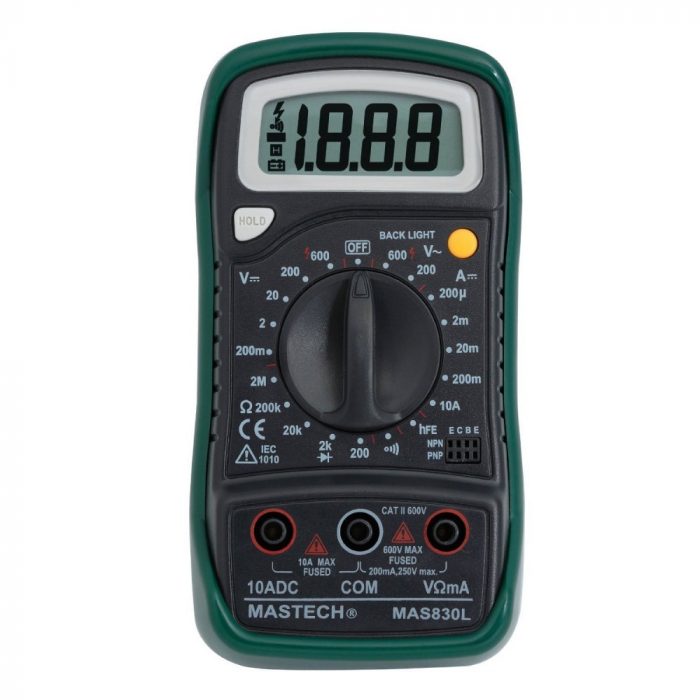Original Mastech MAS830L Digital Pocket Multimeter with Probes