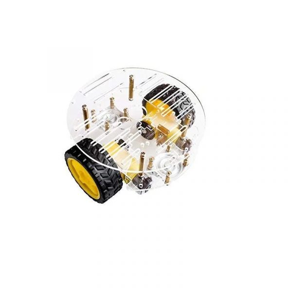 Circular Car Frame 2WD Mini Round Double-Deck Smart Robot Car Chassis DIY Kit - Rytronics.in