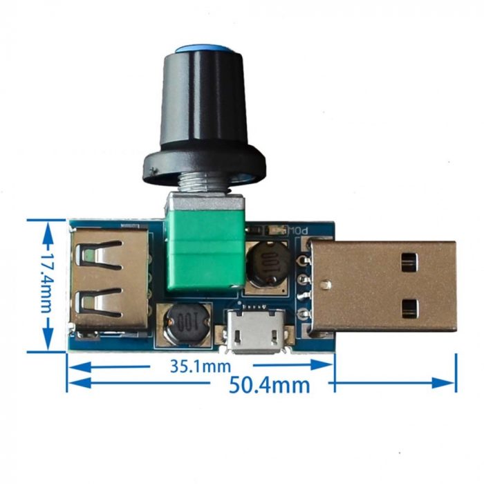 USB Fan Speed Controller Module Reducing Noise Multi-stall Adjustment Governor DC 4-12V - Image 2