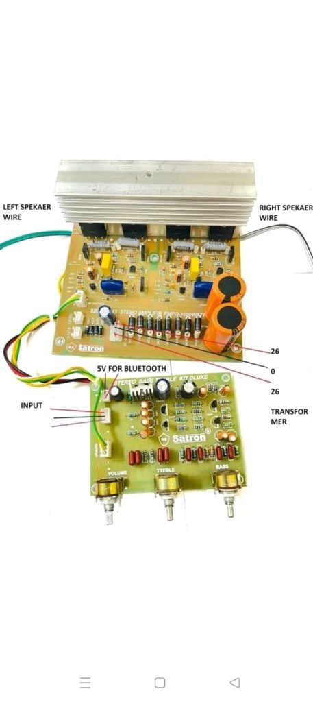 000 WATT 2SC5200 Amplifier Board with Preinstalled Bass Treble Board—an electronic hobbyist's dream come true.