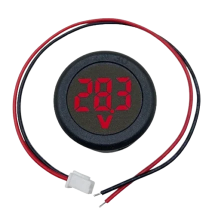 Circular-Two-Wire-Voltmeter-DC-5-100V-Round-LED-Display-RED