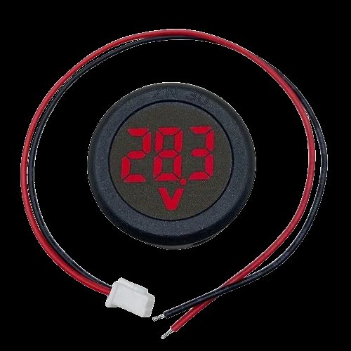 Circular-Two-Wire-Voltmeter-DC-5-100V-Round-LED-Display-RED