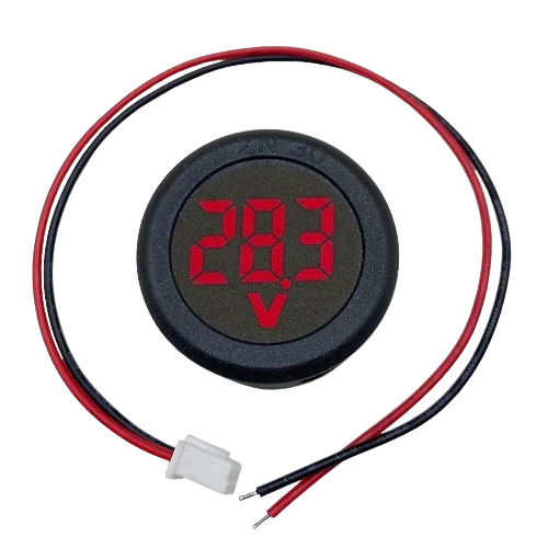 Circular-Two-Wire-Voltmeter-DC-5-100V-Round-LED-Display-RED