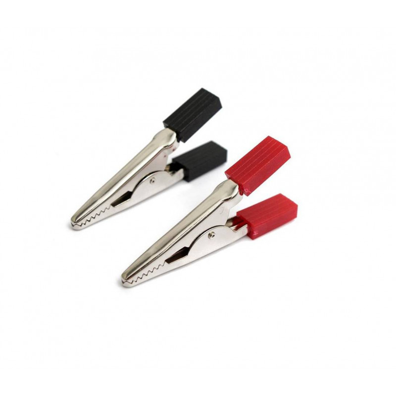 DC Crocodile Alligator Electrical Clip Black and Red Pair – 30 mm Product: Alligator clip or crocodile clip