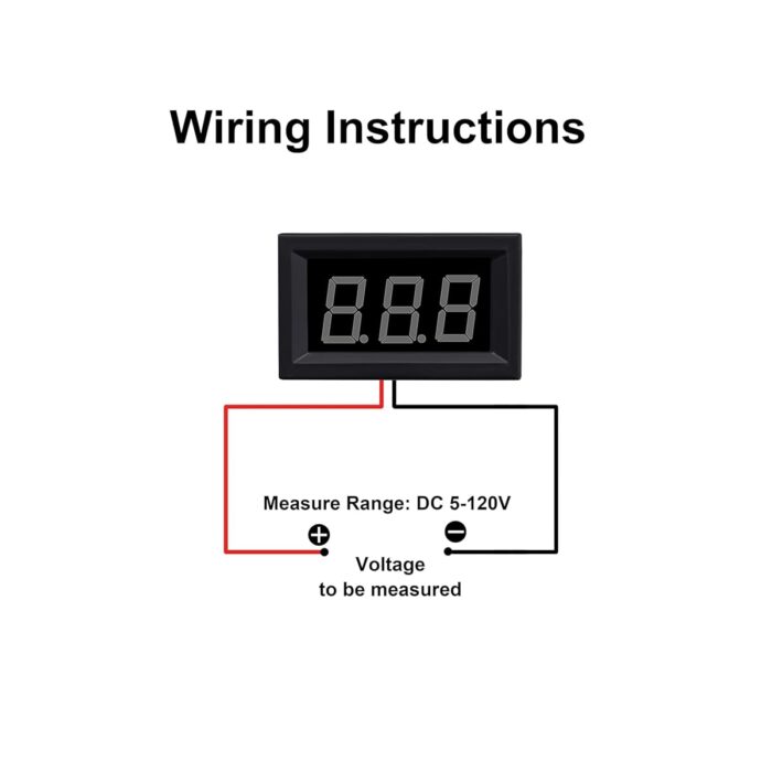 0.56-inch Green Two-Wire DC Voltmeter 3.5-30V for Accurate Voltage Measurement (Green) - Image 2