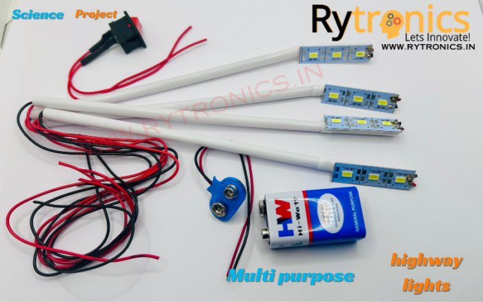 Complete Kit: Includes everything you need to build a functioning highway light system – switch, connector, battery, light poles, and lights.