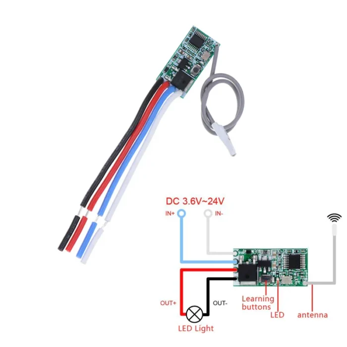 QIACHIP Wireless 433Mhz RF Module Receiver Remote Control output with MOSFET - Image 2