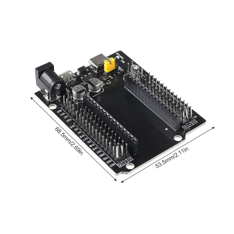 The 30Pin ESP32 Expansion Board is a versatile accessory designed to enhance the capabilities of ESP32, ESP-32, and ESP-32S development boards. With its innovative features and dual-interface design, this expansion board provides a convenient and flexible solution for developers and enthusiasts working on ESP32-based projects. Features: Dual Interface Design 30-Pin Connector Enhanced Connectivity Expansion Capabilities Robust Build Quality User-Friendly Design Open-Source Compatibility Package Includes: 1 x 30Pin ESP32 Expansion Board with Type-C USB and Micro USB Dual Interface for ESP32 ESP-32 ESP-32S Development Board