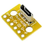 Vertical Micro USB Female to Dip 2.54MM 6 Pin Socket Connector PCB Convertor