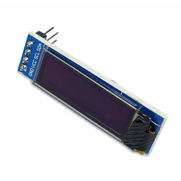 0.91 blue oled display 4 pin i2c sda scl close up