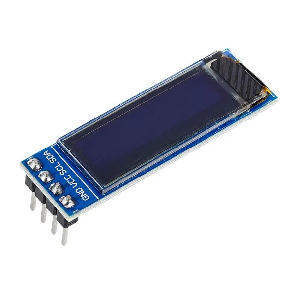 Buy the 0.91 Inch 128×32 Blue OLED Display Module with I2C/IIC interface. Compact OLED screen with high contrast, low power consumption and wide viewing angle for Arduino, ESP32, ESP8266, Raspberry Pi, IoT and DIY projects.