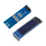 Buy the 0.91 Inch 128×32 Blue OLED Display Module with I2C/IIC interface. Compact OLED screen with high contrast, low power consumption and wide viewing angle for Arduino, ESP32, ESP8266, Raspberry Pi, IoT and DIY projects.