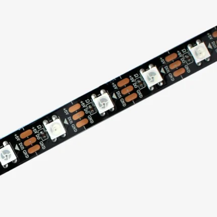 Buy WS2812B 5V Addressable RGB LED Strip, 60 LEDs/m, 5 meters and 300 individually controllable LEDs. IP20 indoor LED strip for Arduino, ESP32, IoT, robotics, gaming, decoration and DIY projects.